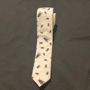 Bond Street Exit Hot topic slim tie fly mosquito indie punk emo goth white black